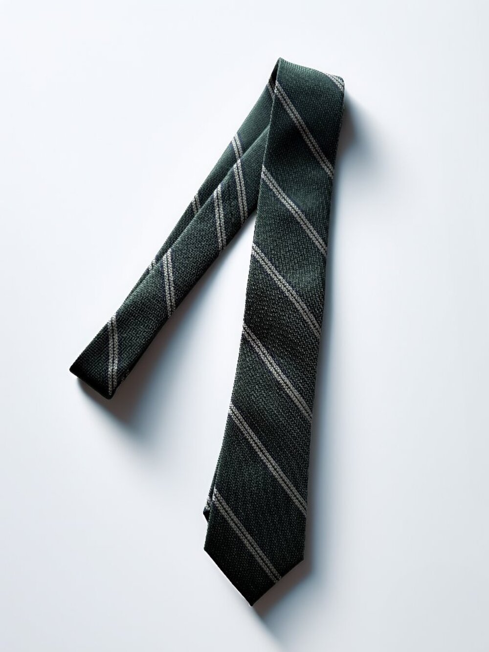 Perry Ellis Portfolio -Men's Green Stripe Jacquard Neck Tie 2.9"W x 57"L(Skinny)